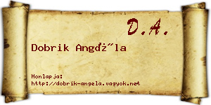 Dobrik Angéla névjegykártya